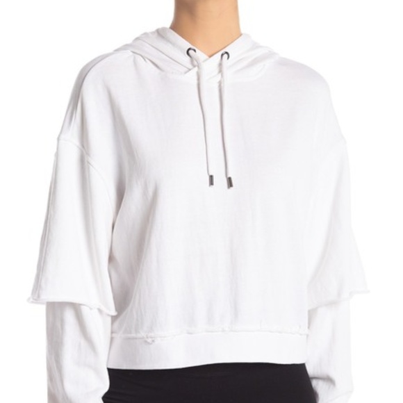 Betsey Johnson Tops - Betsey Johnson – Layered Sleeve Pullover Hoodie